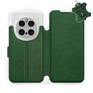 Kožené flip pouzdro Mobiwear - Honor Magic7 Pro 5G - Zelené 