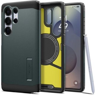 Spigen Tough Armor Mag kryt Samsung Galaxy S25 Ultra - zelený