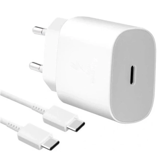 Originální rychlá Samsung nabíječka EP-TA800 25W USB-C kabel bílá