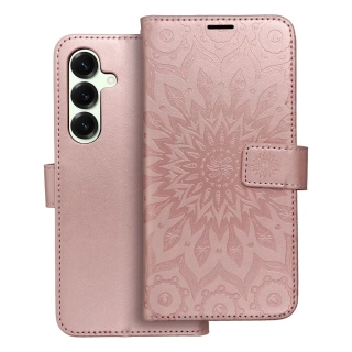 MEZZO Book pouzdro Samsung Galaxy A17 – mandala zlatě růžová