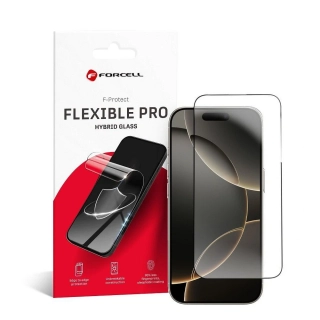 Hybridní sklo Forcell Flexible 5D pro iPhone 16 Pro / 17 / 17 Pro – černé 5903396315251