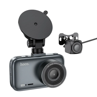 Kamera do auta Hoco DV6 3" 1080P + zadní kamera 720P – šedá