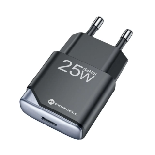 Rychlý nabíjecí adaptér Forcell F-Energy Ultra Slim GaN III 25 W - černý (bez kabelu)