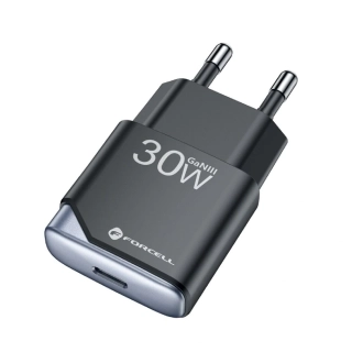 Rychlý nabíjecí adaptér Forcell F-Energy Ultra Slim GaN III 30 W – černý