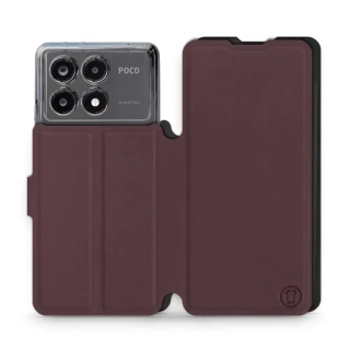 Flip pouzdro Mobiwear Soft Touch Xiaomi Poco X6 Pro – vínové