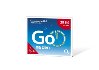 SIM karta O2 s tarifem GO na den - kredit 100 Kč