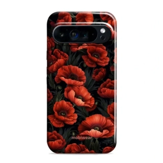 Odolný obal Mobiwear Elite Pro - Google Pixel 9 Pro XL - EP45E Temné červené květy