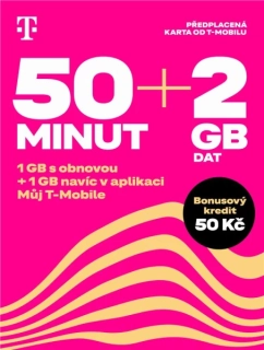 SIM karta TWIST Standard 50 minut + 2 GB dat s kreditem 50 Kč