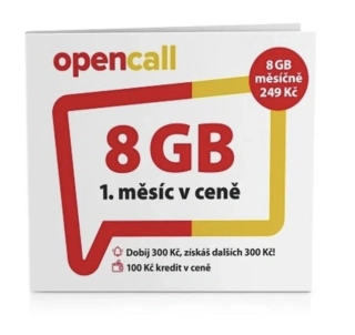 SIM karta OPENCALL s kreditem 100Kč CZ