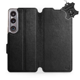 Kožené flip pouzdro Mobiwear - Sony Xperia 1 VI - Černé - VÝPRODEJ