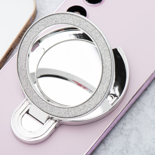 Stojan na telefon CIRCLE MIRROR nalepovací stříbrný