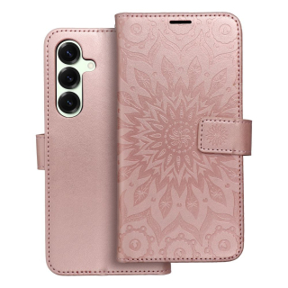 Flip pouzdro na mobil Samsung Galaxy A57 5G - MEZZO Book mandala zlatá růžová