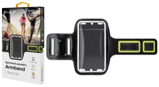 Sportovní pouzdro na mobil ALIGATOR Armband černo-žluté 5" - 6,3"