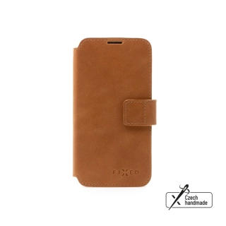 FIXED flip pouzdro na mobil iPhone 15 Pro Max hnědé