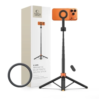 Selfie tyč Tech-Protect L10S MagSafe černo-oranžová