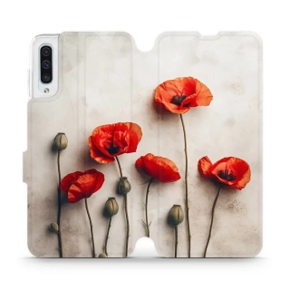 Flipové pouzdro Mobiwear - Samsung Galaxy A50 - VP42S Vlčí máky