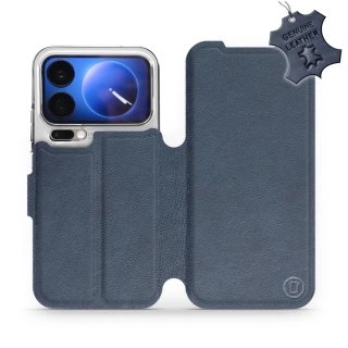 Kožené flip pouzdro na mobil Xiaomi 17 Pro - Mobiwear - modré