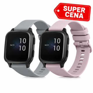 2 ks Řemínek kwmobile pro Garmin Venu Sq Music / Sq - šedá / starorůžová