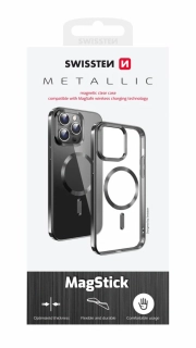 Kryt na mobil iPhone 11 Swissten MagStick Metallic MagSafe černý
