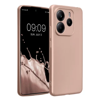 Kryt Xiaomi Redmi Note 14 5G kwmobile TPU metalický, růžovo-zlatý