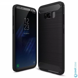 Silikonové pouzdro na mobil Coolcase Carbon pro Samsung Galaxy S8 Černé