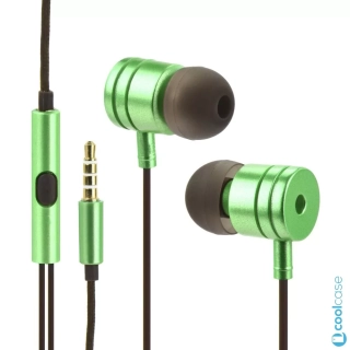 Handsfree sluchátka do uší Metal MI Stereo, 3,5mm jack, Green