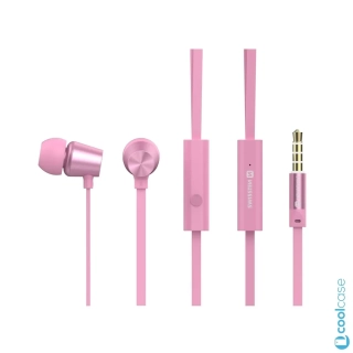 Sluchátka do uší SWISSTEN EARBUDS DYNAMIC YS500, 3,5mm jack, růžová