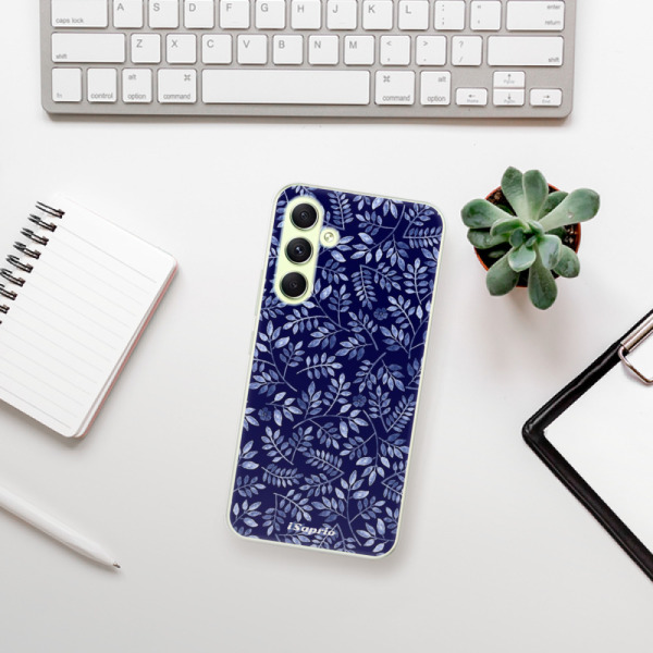 Silikonové pouzdro iSaprio - Samsung Galaxy A54 5G - Blue Leaves 05
