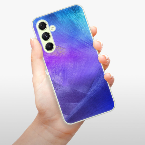 Silikonové pouzdro iSaprio - Samsung Galaxy A54 5G - Purple Feathers