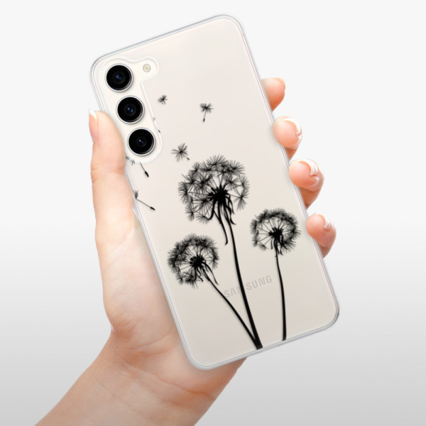 Silikonové pouzdro iSaprio - Samsung Galaxy S23 Plus - Three Dandelions black