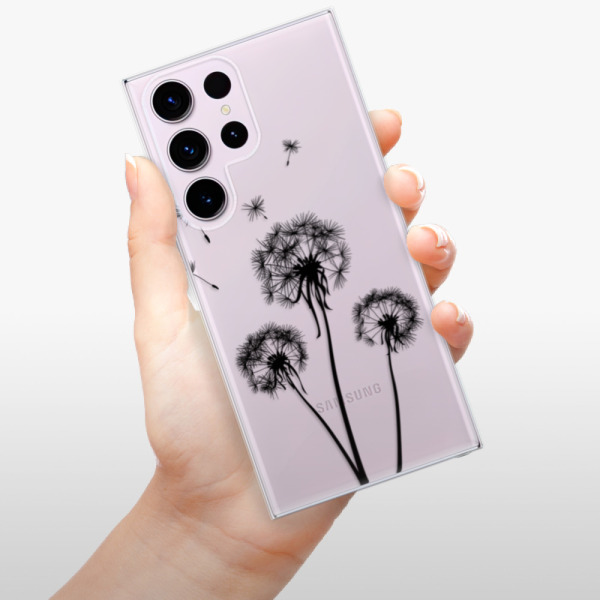 Silikonové pouzdro iSaprio - Samsung Galaxy S23 Ultra - Three Dandelions black