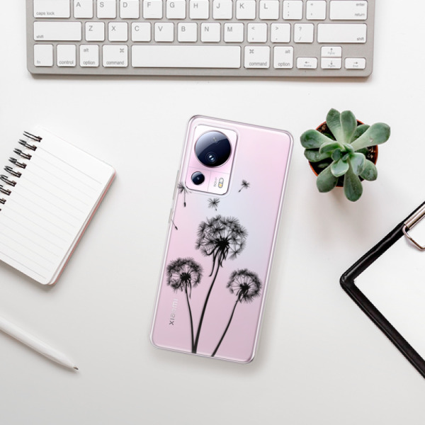 Silikonové pouzdro iSaprio - Xiaomi 13 Lite - Three Dandelions black