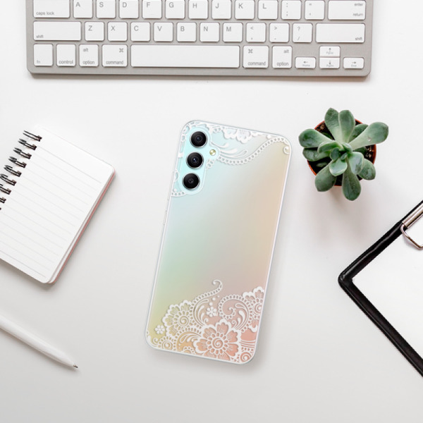 Silikonové pouzdro iSaprio - Samsung Galaxy A34 5G - White Lace 02