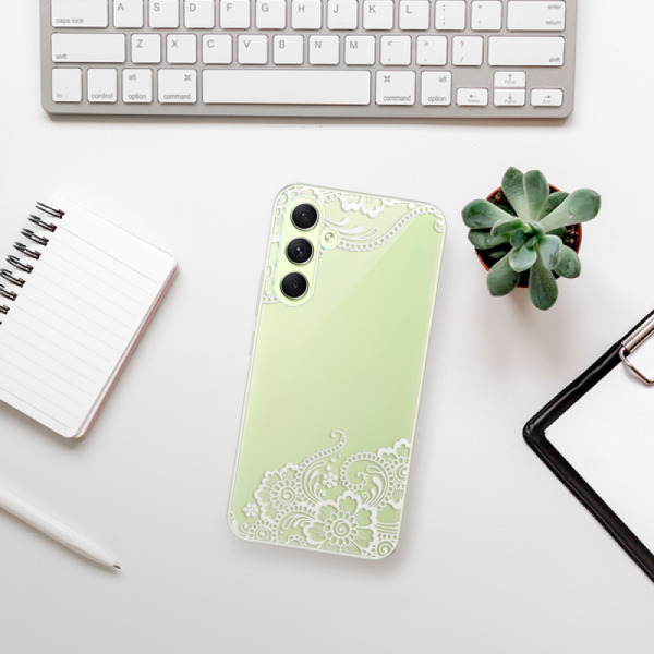 Silikonové pouzdro iSaprio - Samsung Galaxy A54 5G - White Lace 02