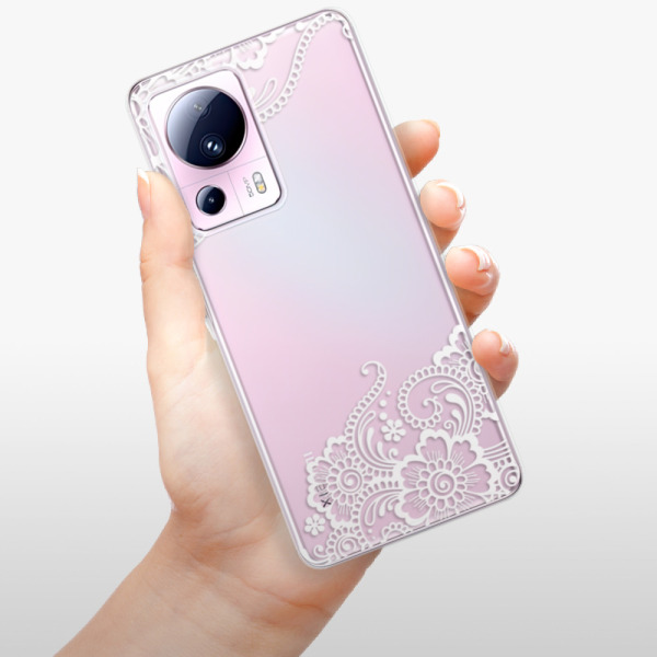 Silikonové pouzdro iSaprio - Xiaomi 13 Lite - White Lace 02