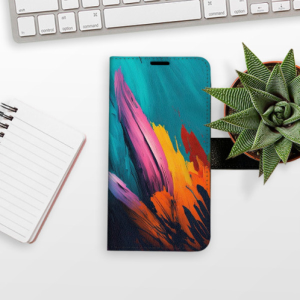 Flip pouzdro iSaprio - Samsung Galaxy A54 5G - Orange Paint 02 - kapsičky na karty