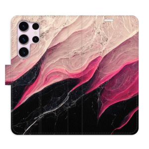 Flip pouzdro iSaprio - Samsung Galaxy S23 Ultra - BlackPink Marble - kapsičky na karty