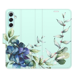 Flip pouzdro iSaprio - Samsung Galaxy A34 5G - Blue Flowers - kapsičky na karty