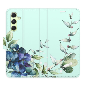 Flip pouzdro iSaprio - Samsung Galaxy A54 5G - Blue Flowers - kapsičky na karty
