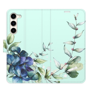 Flip pouzdro iSaprio - Samsung Galaxy S23 Plus - Blue Flowers - kapsičky na karty