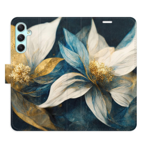 Flip pouzdro iSaprio - Samsung Galaxy A34 5G - Gold Flowers - kapsičky na karty