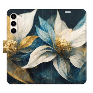 Flip pouzdro iSaprio - Samsung Galaxy S23 Plus - Gold Flowers - kapsičky na karty