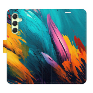 Flip pouzdro iSaprio - Samsung Galaxy A54 5G - Orange Paint 02 - kapsičky na karty