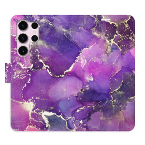 Flip pouzdro iSaprio - Samsung Galaxy S23 Ultra - Purple Marble - kapsičky na karty