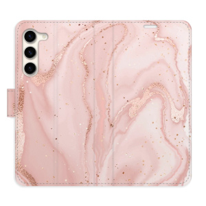 Flip pouzdro iSaprio - Samsung Galaxy S23 Plus - RoseGold Marble - kapsičky na karty