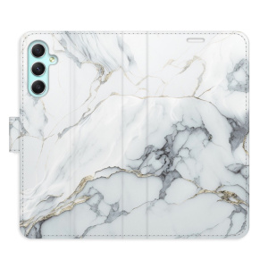 Flip pouzdro iSaprio - Samsung Galaxy A34 5G - SilverMarble 15 - kapsičky na karty