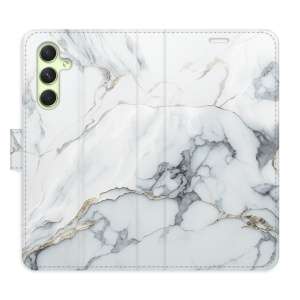 Flip pouzdro iSaprio - Samsung Galaxy A54 5G - SilverMarble 15 - kapsičky na karty