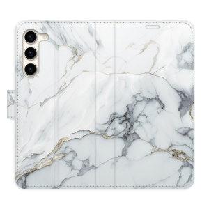 Flip pouzdro iSaprio - Samsung Galaxy S23 Plus - SilverMarble 15 - kapsičky na karty
