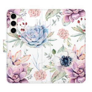Flip pouzdro iSaprio - Samsung Galaxy S23 Plus - Succulents Pattern - kapsičky na karty