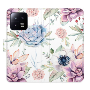 Flip pouzdro iSaprio - Xiaomi 13 - Succulents Pattern - kapsičky na karty